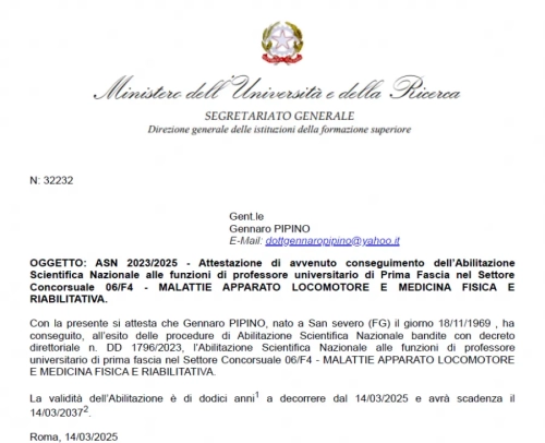 Abilitazione Scientifica Nazionale di Prima Fascia