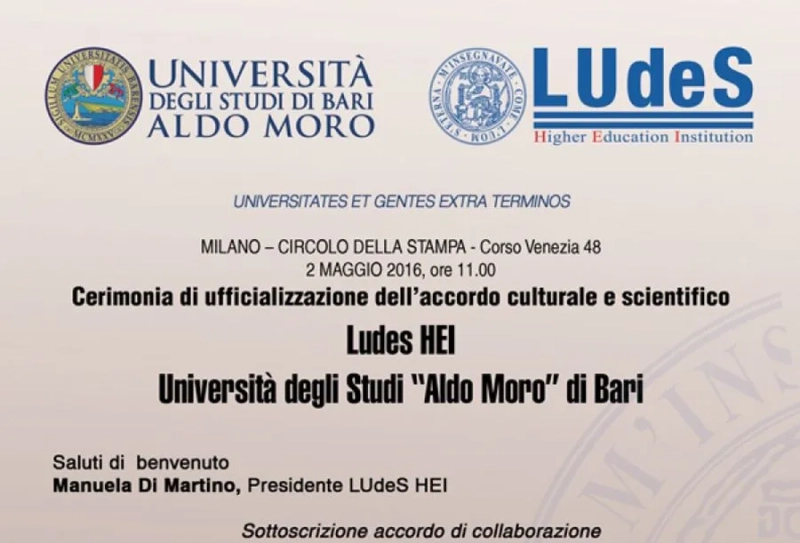 Cerimonia di ufficializzazione dell'accordo culturale e scientifico