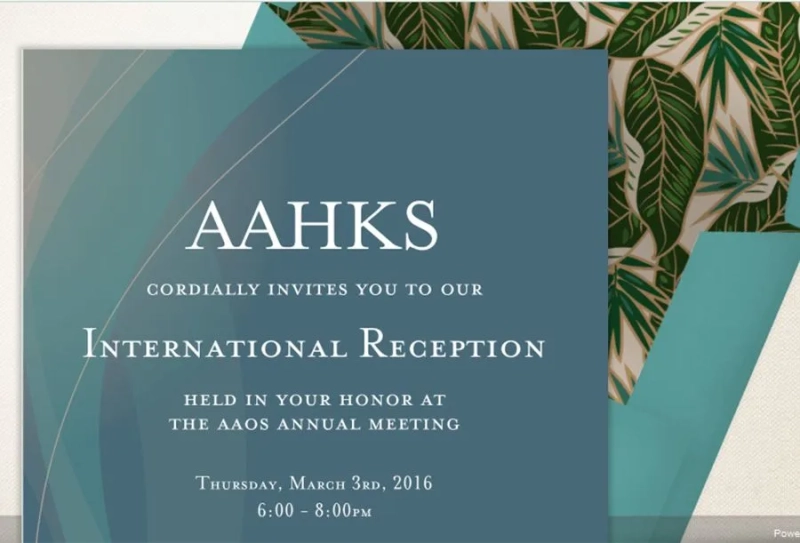 Il Prof. Pipino Gennaro inviato al ricevimento internazione di AAHKS