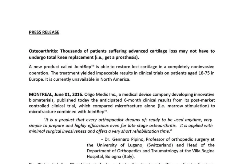 Osteoarthritis: Thousands of patients suffering advanced cartilage loss may not have to undergo total knee replacement