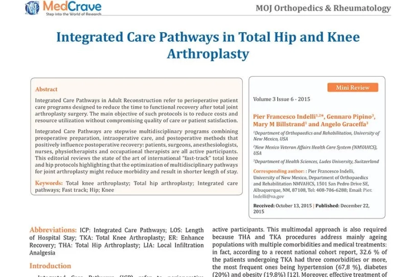 Integrated Care Pathways in Total Hip and Knee Arthroplasty