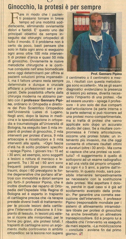 Ginocchio, la protesi è per sempre